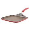 Nonstick Aluminum Square Stovetop Griddle Pan; 11 inch; Red