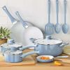 12pc Ceramic Cookware Set; Blue Linen