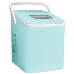 IGLICEB26HNAQ 26-Pound Automatic Self-Cleaning Portable Countertop Ice Maker Machine With Handle;  Aqua