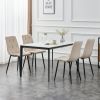 Indoor Velvet Dining Chair; Modern Dining Kitchen Chair with Cushion Seat Back Black Coated Legs Upholstered Side Chair for Home Kitchen Restaurant an