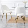 Modern Dining Chairs; Teddy Velvet Accent Chair; Living Room Leisure Chairs; Upholstered Side Chair with Golden Metal Legs for Dining Room Kitchen Van