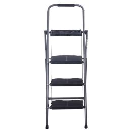 Goplus New Hd 3 Step Ladder Platform Folding Stool 330 Lbs Capacity Space Saving W/tray