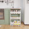 Rolling Kitchen Slim Storage Cart Mobile Shelving Organizer w/ Handle