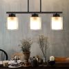 3 lights industrial kitchen island lighting; glass linear chandelier; kitchen island living room pendant light