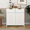 Storage Cabinet with 2 Drawers and Doors, Industrial Accent Kitchen Cupboard, Free Standing Cabinet, Retro Wooden Sideboard, Side Cabinet, for Living