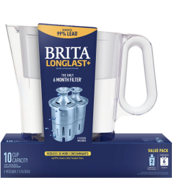 Brita - Space Saver Pitcher - White - Case of 2 - 1 Count