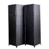 4-Panel Room Divider, Folding Privacy Screen with Double Hinged, Freestanding Room Separator, Black XH