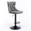 Swivel Velvet Barstools Adjusatble Seat Height from 25-33 Inch; Modern Upholstered Bar Stools with Backs Comfortable Tufted for Home Pub and Kitchen I