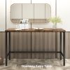 TOPMAX Counter Height Extra Long Dining Table Set with 3 Stools Pub Kitchen Set Side Table with Footrest; Brown