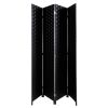 4-Panel Room Divider, Folding Privacy Screen with Double Hinged, Freestanding Room Separator, Black XH