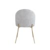 Velvet Seat Chair with Metal Legs for Kitchen Dining Room; Pack of 2. Gray