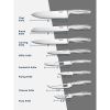 Knife Set 17 Pieces Stainless Steel Hollow Handle Cutlery Block Set