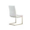 Dining Chairs Set of 2; Modern White Side Dining Room Chairs; Kitchen Chairs with Velvet Upolstered Seat High Back and Sturdy Gold Legs; Chairs for Di