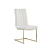 Dining Chairs Set of 2; Modern White Side Dining Room Chairs; Kitchen Chairs with Velvet Upolstered Seat High Back and Sturdy Gold Legs; Chairs for Di