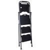 Goplus New Hd 3 Step Ladder Platform Folding Stool 330 Lbs Capacity Space Saving W/tray