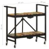 Kitchen Trolley 34.2"x14.2"x31.9" Solid Reclaimed Wood