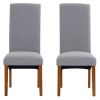 Set of 2 Uphostered Kitchen Dining Chairs w/Wood Legs; Padded Seat; Linen Fabric; Nails; Dining Chairs; Ideal for Dining Room; Kitchen; Living Room