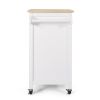 Medway Modern Glass Paneled Kitchen Trolley White