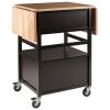 Bellini Drop Leaf Kitchen Cart, Coffee and Natural