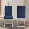 Modern Dining Chairs; Office chair .linen High Back Upholstered Side Chair with C-shaped Tube Chrome Metal Legs for Dining Room Kitchen Vanity Patio C