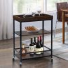 Retro Kitchen Serving Cart and Islands; Rolling Cart with Storage; Bar Carts Serving Tray