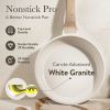 Nonstick Pan Set;  10 Piece White Granite Induction Cookware Set