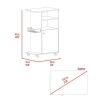 Clip Kitchen Cart; Single Door Cabinet; Four Casters -White