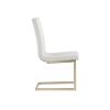 Dining Chairs Set of 2; Modern White Side Dining Room Chairs; Kitchen Chairs with Velvet Upolstered Seat High Back and Sturdy Gold Legs; Chairs for Di