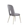 Mid Century Velvet Upholstered Dining Chair with Metal Legs for Kitchen; Dining; Living; Guest; Bed Room Side Chair; Set of 2; Gray