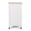 Medway Modern Glass Paneled Kitchen Trolley White