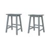 TOPMAX Farmhouse Rustic 2-piece Counter Height Wood Kitchen Dining Stools for Small Places; Gray