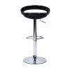 Ergonomic Streamlined Kitchen Island Stools Set of 2 ABS Counter Height Bar Chairs with Footrest Chrome Base for Kitchen Pub Island Bar; Black High Gl