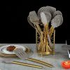 Gold 38 Pieces Silicone Kitchen Utensils Set With Sturdy Stainless Steel Utensil Holder