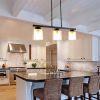 3 lights industrial kitchen island lighting; glass linear chandelier; kitchen island living room pendant light