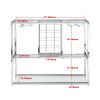 Bar Serving Cart with Glass Holder and Wine Rack, 3-Tier Kitchen Trolley with Tempered Glass Shelves and Chrome-Finished Metal Frame, Mobile Wine Cart