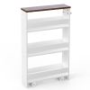 Rolling Kitchen Slim Storage Cart Mobile Shelving Organizer w/ Handle