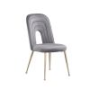 Mid Century Velvet Upholstered Dining Chair with Metal Legs for Kitchen; Dining; Living; Guest; Bed Room Side Chair; Set of 2; Gray