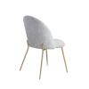 Velvet Seat Chair with Metal Legs for Kitchen Dining Room; Pack of 2. Gray