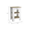 Rockaway 1-Drawer 2-Shelf Kitchen Island White and Light Oak