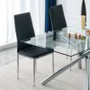 Grid Shaped Armless High Back Dining Chair; 2-Piece Set; Office Chair. Applicable to Dining Room; Living Room; Kitchen and Office.Black Chair and Elec