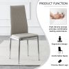 Grid Shaped Armless High Back Dining Chair; 2-Piece Set; Office Chair. Applicable to Dining Room; Living Room; Kitchen and Office.Grey Chair and Elect