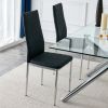 Grid Shaped Armless High Back Dining Chair; 2-Piece Set; Office Chair. Applicable to Dining Room; Living Room; Kitchen and Office.Black Chair and Elec