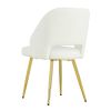 Modern Dining Chairs; Teddy Velvet Accent Chair; Living Room Leisure Chairs; Upholstered Side Chair with Golden Metal Legs for Dining Room Kitchen Van