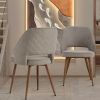 Modern Dining Chairs; Linen Accent Chair; Living Room Leisure Chairs; Upholstered Side Chair with Metal Legs for Dining Room Kitchen Vanity Patio Club