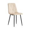 Indoor Velvet Dining Chair; Modern Dining Kitchen Chair with Cushion Seat Back Black Coated Legs Upholstered Side Chair for Home Kitchen Restaurant an