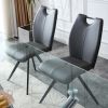 Modern Middle Ages Grey Dining Chairs Set of 2; Office chair. Living Room Armless Accent PU Leather Chairs for Home;  Kitchen;  Cafe;  Office; Dresser