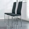 Grid Shaped Armless High Back Dining Chair; 2-Piece Set; Office Chair. Applicable to Dining Room; Living Room; Kitchen and Office.Black Chair and Elec