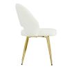 Modern Dining Chairs; Teddy Velvet Accent Chair; Living Room Leisure Chairs; Upholstered Side Chair with Golden Metal Legs for Dining Room Kitchen Van