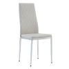 Grid Shaped Armless High Back Dining Chair; 2-Piece Set; Office Chair. Applicable to Dining Room; Living Room; Kitchen and Office.Grey Chair and Elect