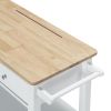 Julien Kitchen Trolley on Wheels Natural Tabletop+White